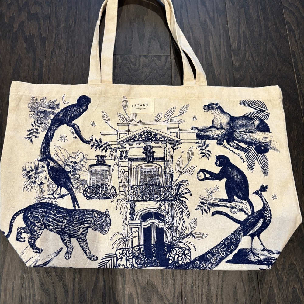 Sézane Maia Animal Print Tote Bag